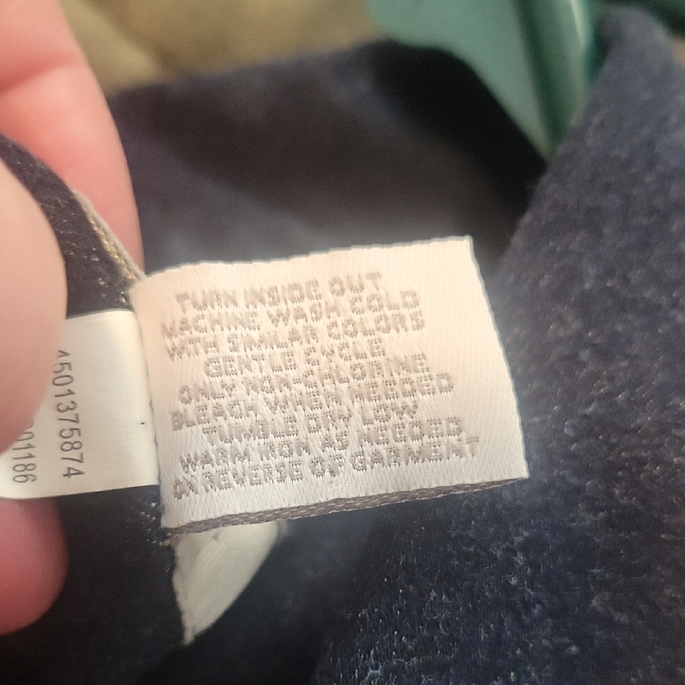 Chico's Cropped Ombre Blue and Cream Denim Jacket - Picture 11 of 11